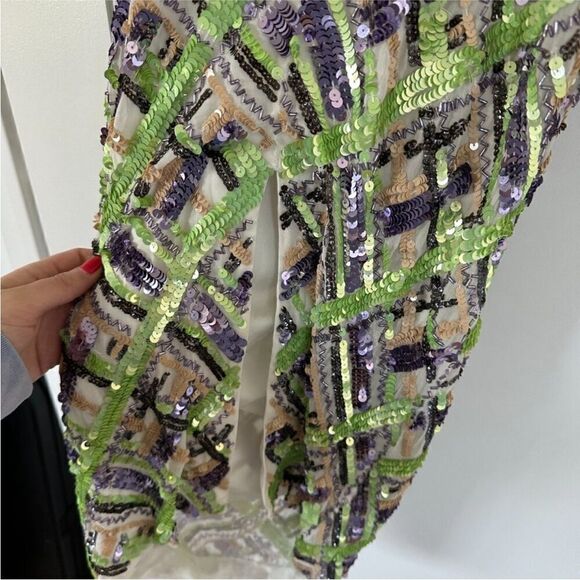 Veronica Beard NWT Cherie Dress Sequin Midi Halter In Violet Multi Size 2 - Picture 10 of 13